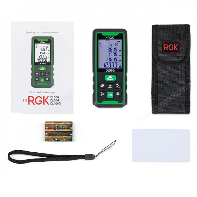 Лазерный дальномер RGK DL50G (с поверкой) - зеленый луч