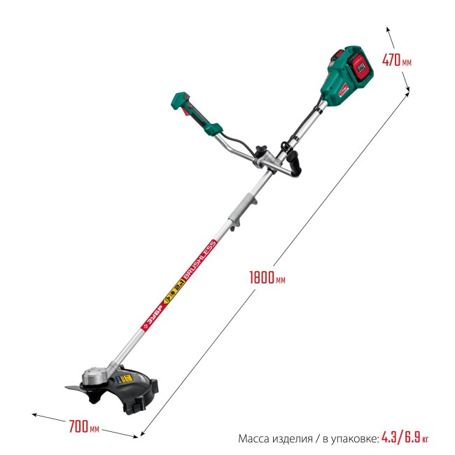 Триммер бесщеточный ТАБ-365-22 ЗУБР 2 АКБ