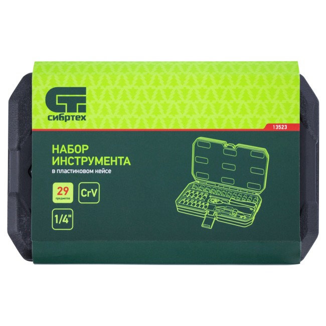 Набор инструментов 1/4" CrV 29 предметов Сибртех Набор инструментов 1/4" CrV 29 предметов Сибртех