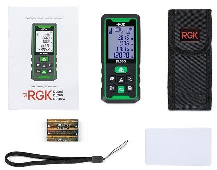Лазерный дальномер RGK DL50G - зеленый луч Лазерный дальномер RGK DL50G - зеленый луч