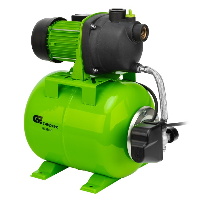 Насосная станция НС650-П, 650 Вт, напор 37 м, 3200 л/ч, ресивер 19 л Сибртех Насосная станция НС650-П, 650 Вт, напор 37 м, 3200 л/ч, ресивер 19 л Сибртех