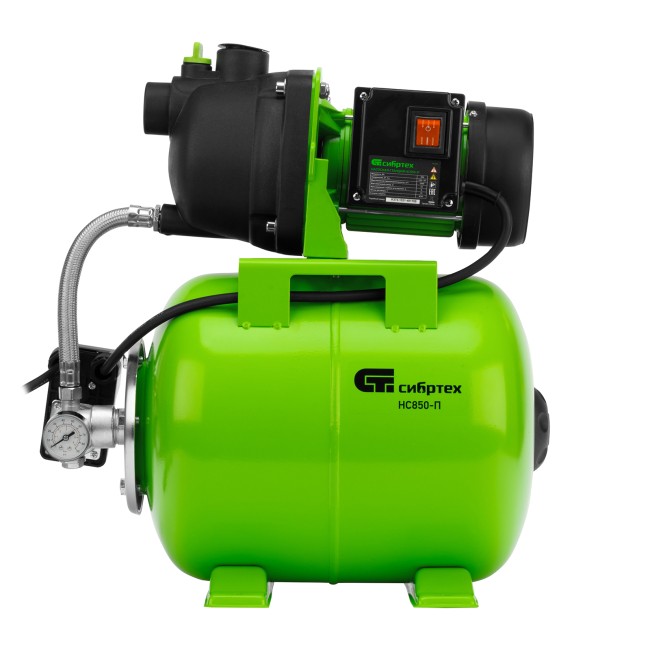 Насосная станция НС850-П, 850 Вт, напор 42 м, 3500 л/ч, ресивер 19 л Сибртех Насосная станция НС850-П, 850 Вт, напор 42 м, 3500 л/ч, ресивер 19 л Сибртех