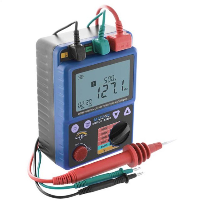 Измеритель сопротивления изоляции (мегаомметр) МЕГЕОН 13250 с поверкой