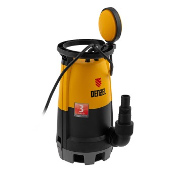 Дренажный насос для чистой и грязной воды DP-600S, 600 Вт, напор 7 м, 13000 л/ч Denzel Дренажный насос для чистой и грязной воды DP-600S, 600 Вт, напор 7 м, 13000 л/ч Denzel