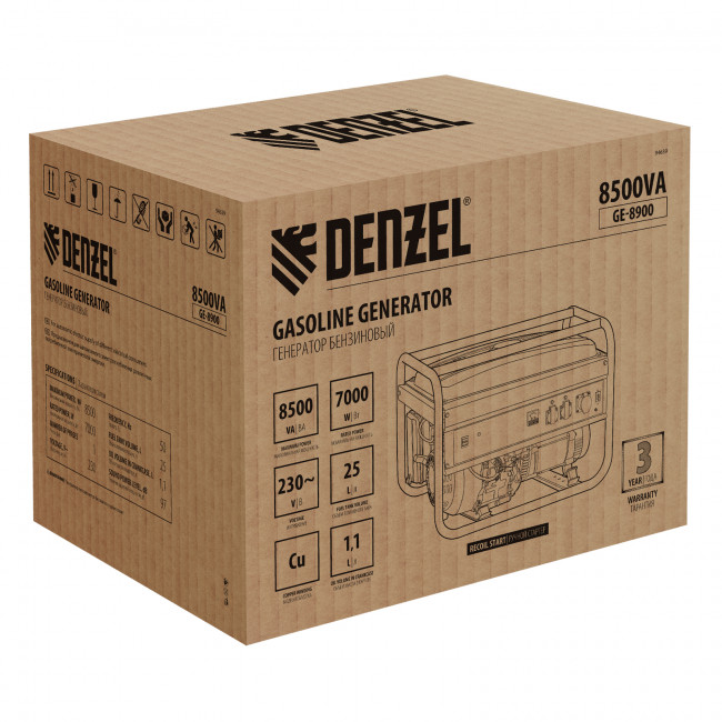 Генератор бензиновый GE 8900, 8.5 кВт Denzel Генератор бензиновый GE 8900, 8.5 кВт Denzel