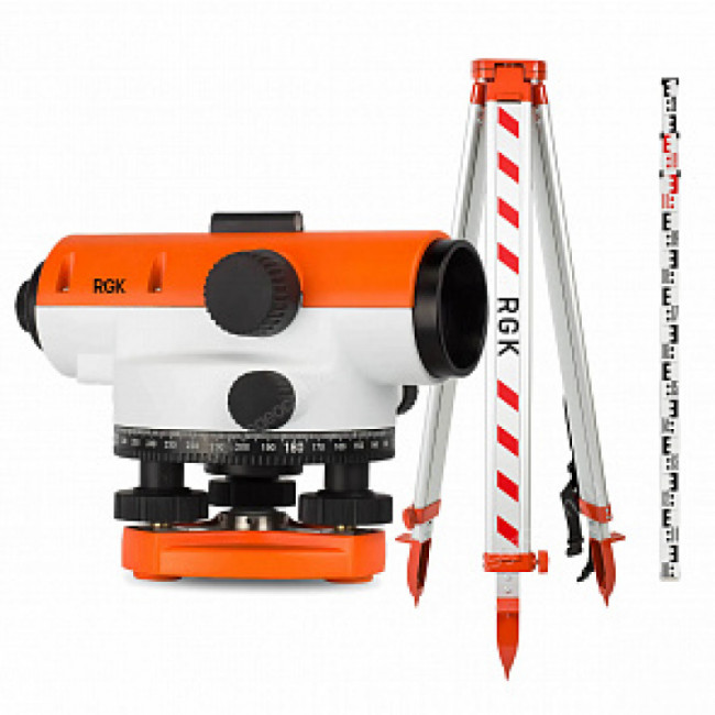 Комплект оптический нивелир RGK C-20 + штатив S6-N + рейка RGK TS-7 с поверкой Комплект оптический нивелир RGK C-20 + штатив S6-N + рейка RGK TS-7 с поверкой
