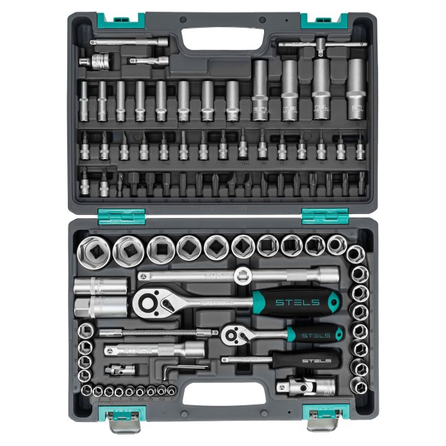 Набор инструментов 1/2", 1/4", CrV 94 предмета Stels