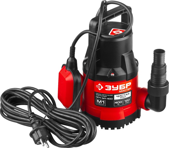 Дренажный насос с минимальным уровнем откачки НПЧ-М1-400 ЗУБР 400 Вт Дренажный насос с минимальным уровнем откачки НПЧ-М1-400 ЗУБР 400 Вт